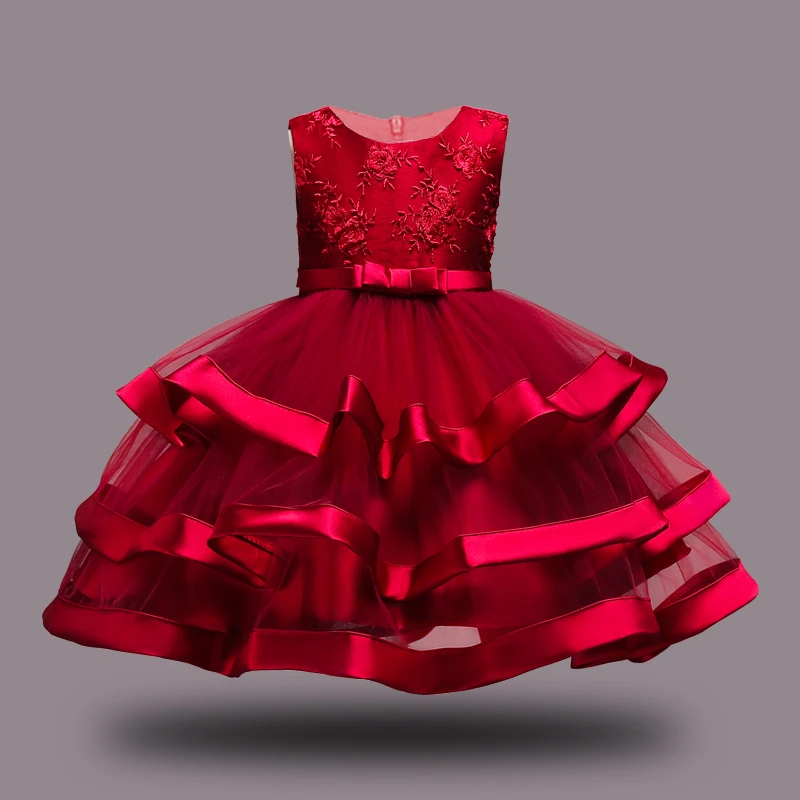 Детская одежда, платья с цветочным принтом для девочек, платье с вышивкой для маленьких девочек на день рождения, детское рождественское бальное платье принцессы на свадьбу