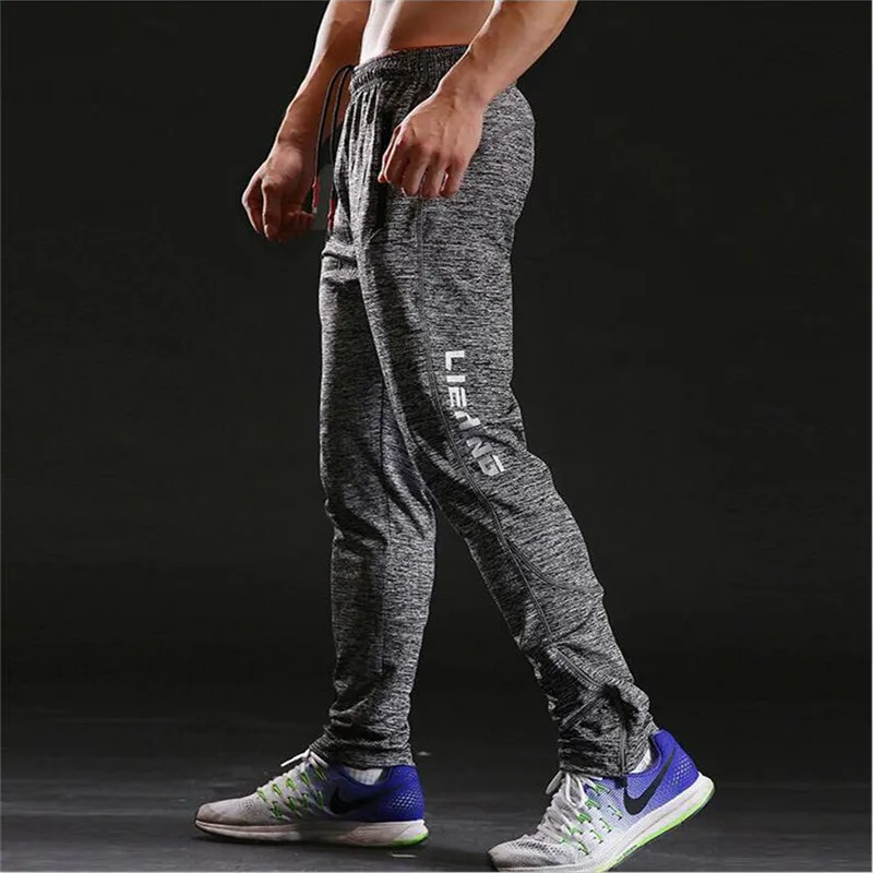 جديد اللياقة البدنية الرجال ركض Sweatpants رقيقة رمادي الرياضية بنطال رياضي الرجال بناطيل كاجوال الرجال الجمنازيوم كمال الاجسام السراويل الترنك