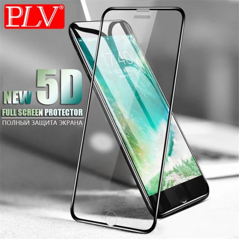 PLV 5D Aluminium Legierung Aus Gehärtetem Glas Für iPhone 6 6S 7 Plus Full Screen Protector Schutzh
