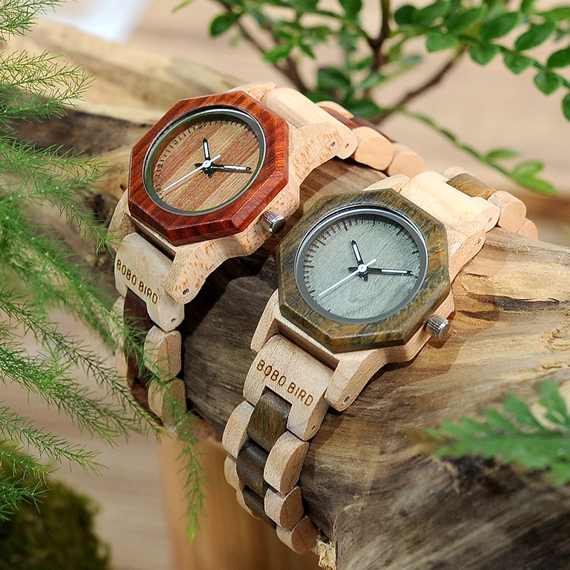 BOBO BIRD 27 мм женские часы деревянные наручные часы с деревянным ремешком женские часы женские кварцевые часы relogio feminino Прямая поставка
