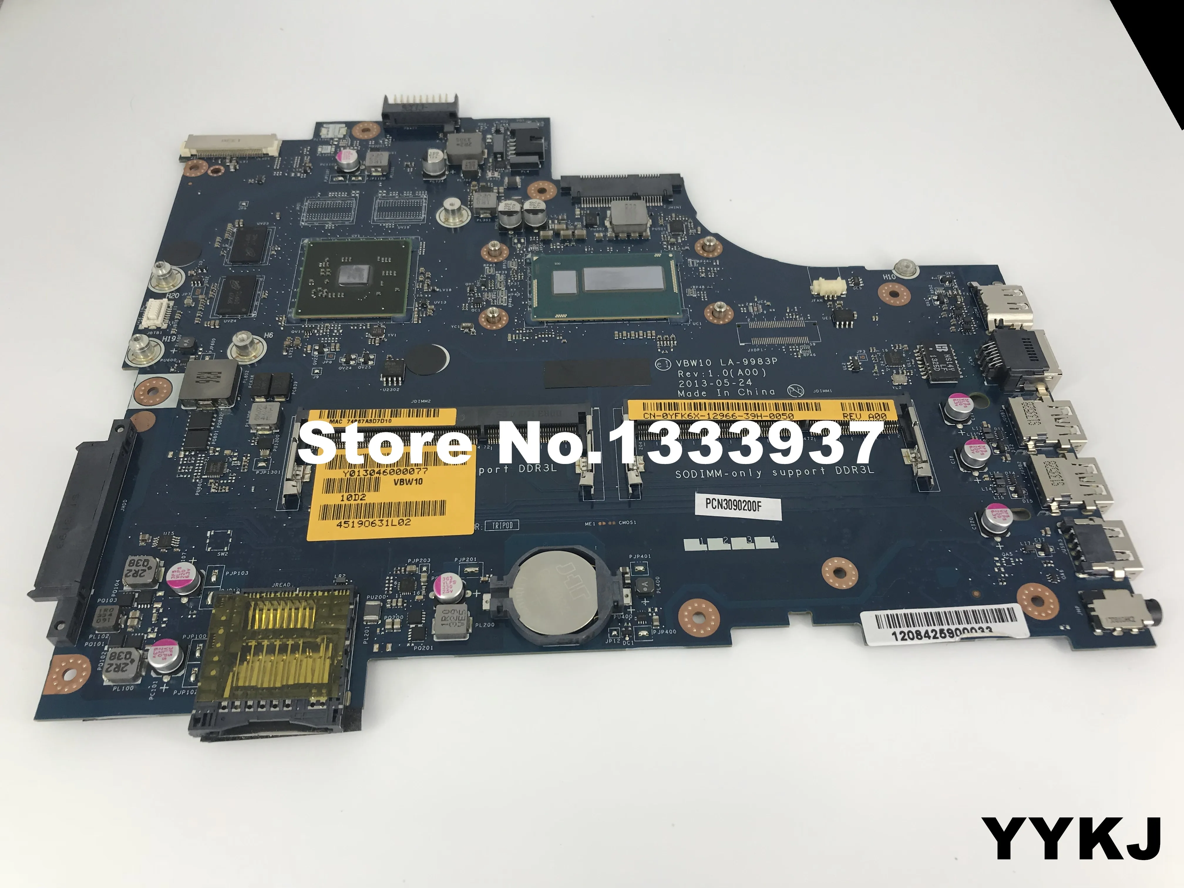 

CN-0YFK6X 0YFK6X YFK6X FOR Dell Inspiron 17 5537 5737 3737 Laptop Motherboard W/i5-4200U HD8670 VBW10 LA-9983P mainboard