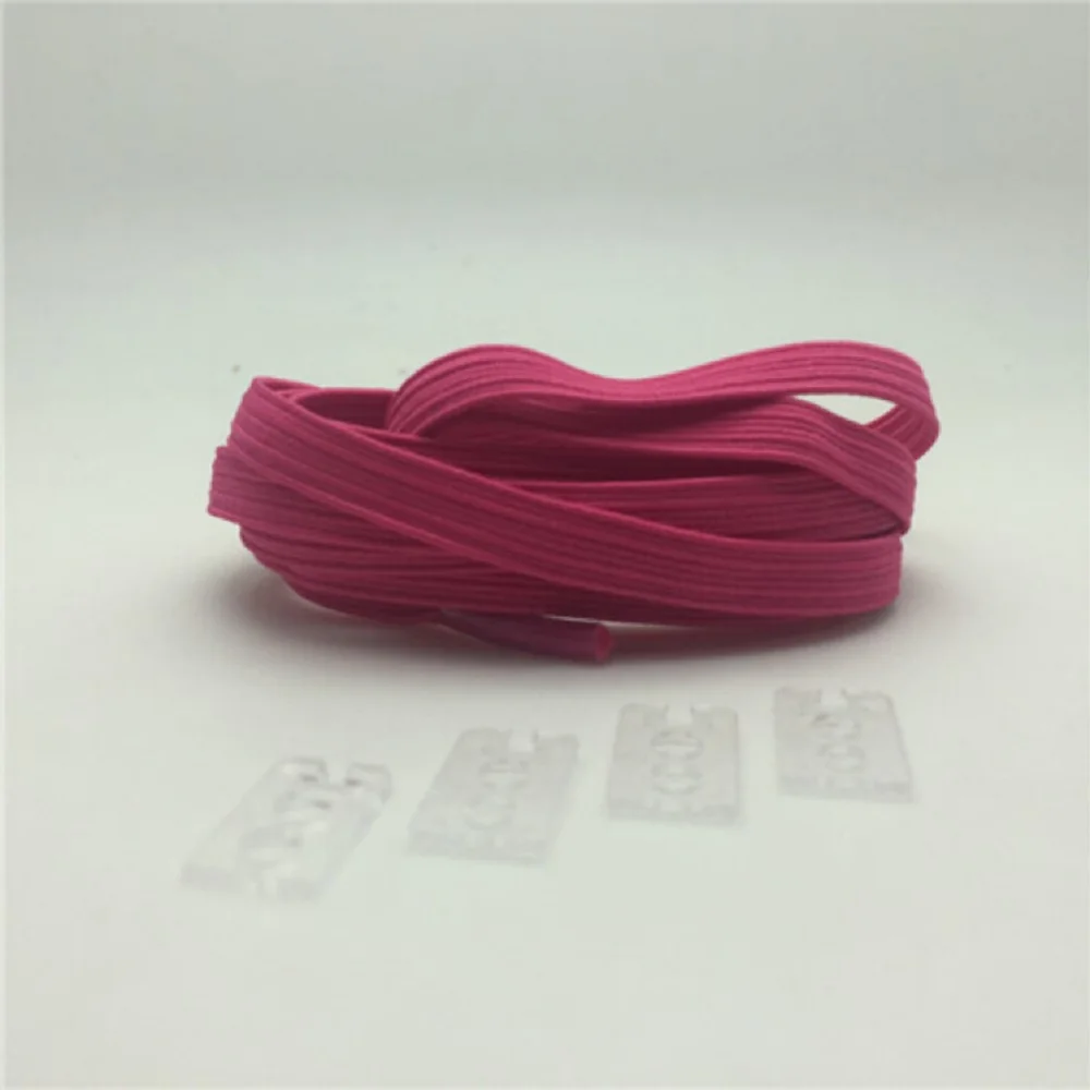 1 пара, растягивающиеся кроссовки со шнурками на 100 см без завязок, эластичные резиновые шнурки для детей, безопасные эластичные шнурки - Цвет: rose red