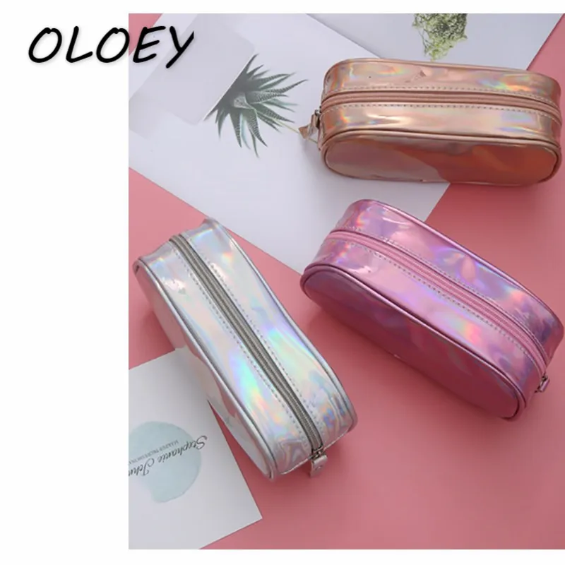 

Women's Laser Cosmetic Bag Holographic Make Up Pencil Case PU Handbag Portable Pouch Toiletry Wash Box!