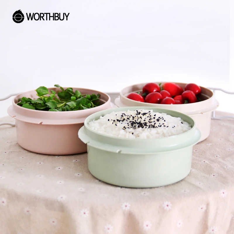 WORTHBUY 3 слоя японский пластиковый Ланч бокс для микроволновки пищевых контейнеров