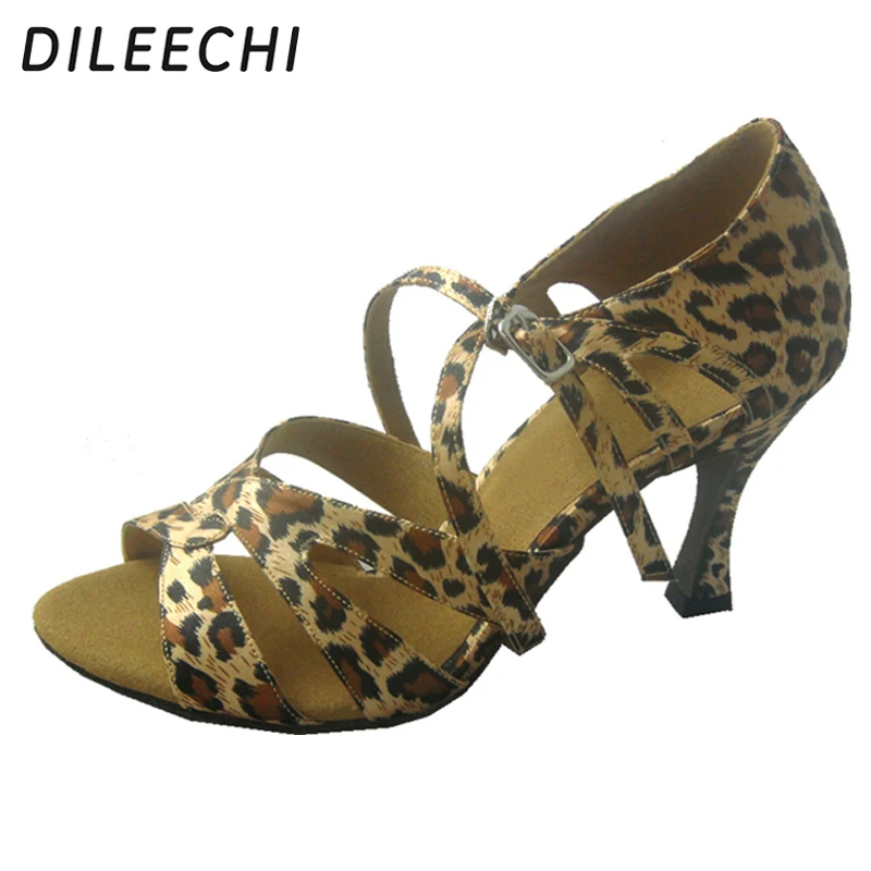 Buy DILEECHI brand leopard print satin Latin dance