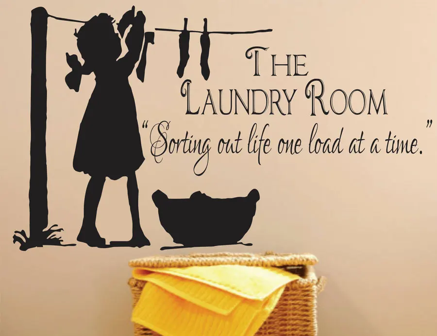 

Laundry Room Decor, Laundry Sign Decal Quotes Sorting Out Life One Load At A Time Vinyl Wall Sticker Wall Murals Waterproof LY15