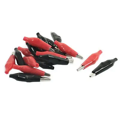 

20pcs Red Black Soft Boot Coated 44mm Long Testing Alligator Clip Clamps