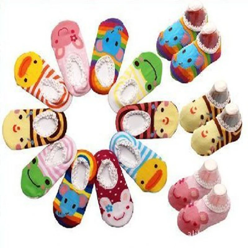 

1 Pair Fashion Cute Lovely Newborn Baby Kids Boys Girls Cartoon Ankle Sock Gift Non-slip Floor Socks Cotton Animal