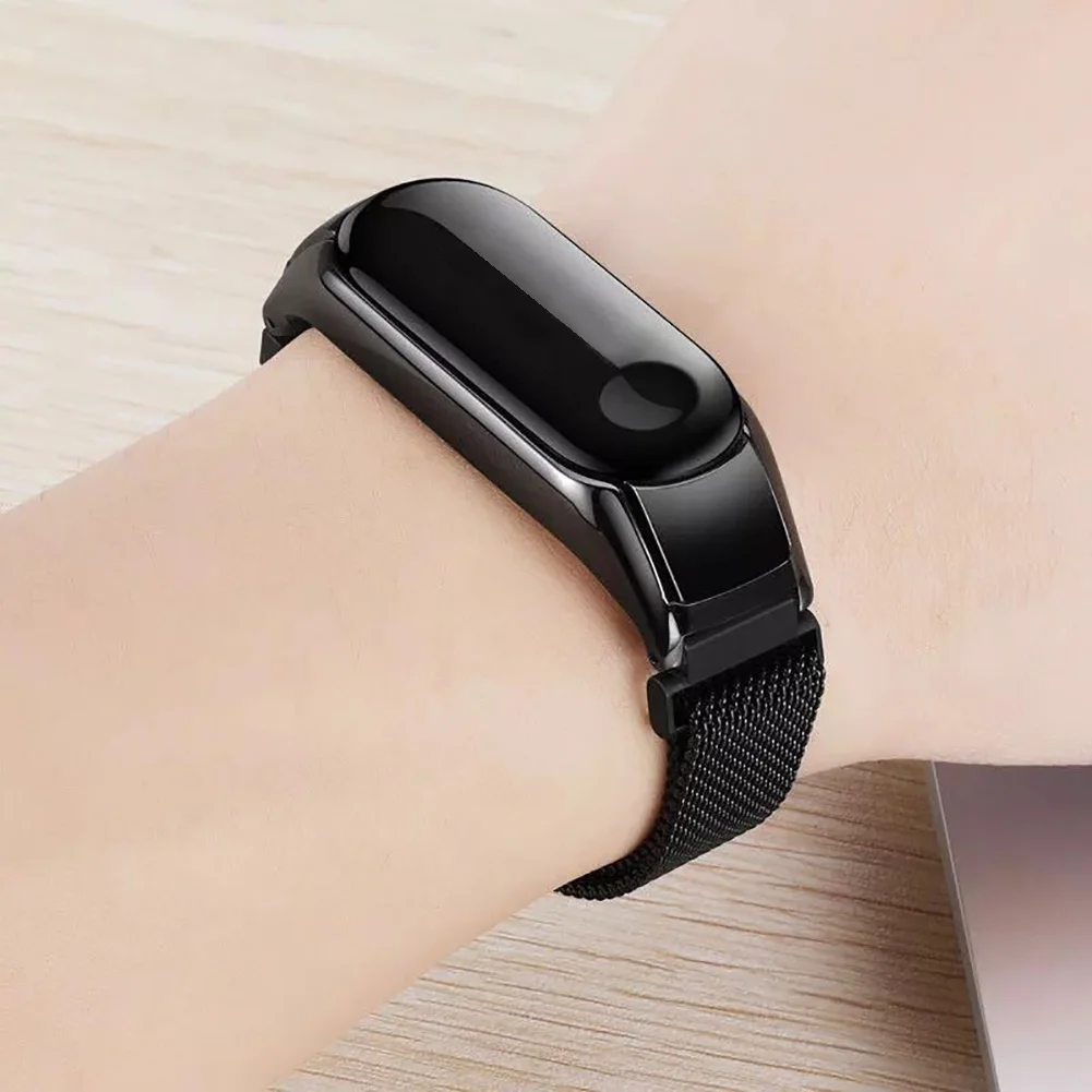 

Fashion Double Strap Unisex Replacement Non Slip Stainless Steel Accessories Wristband Bracelet Adjustable For Xiaomi Mi Band 3