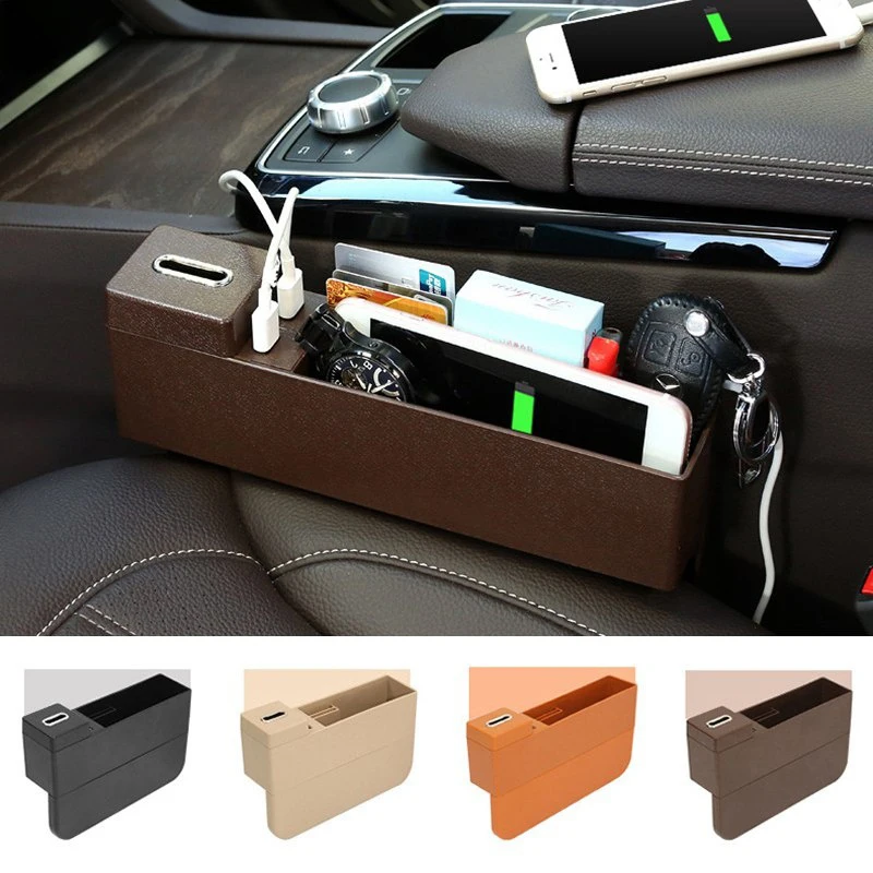 Универсальный ящик для хранения автомобильный подстаканник для сидений двойной перезаряжающийся USB интерьер для дома корзина для организации автомобиля коробка для хранения