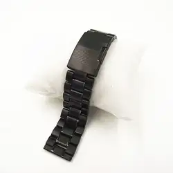 Мм 1 шт. Высокое качество 24 мм цельная нержавеющая сталь часы ремешок черный цвет-08205