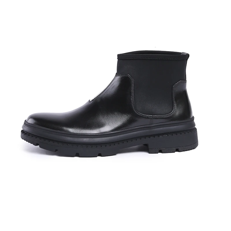 Grimentin Couro Negócio Homens Preto Em O Alta Vestido Botas Para De Deslizamento Qualidade Chelsea Genuíno UqEcw8