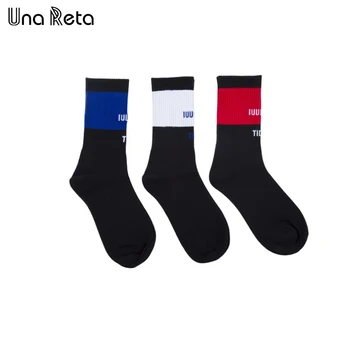 

Una Reta Men'S Sock Hip Hop Crew Socks 100% Cotton 2018 New Fashion Casual Color stitching Street style Skateboard Sock Lovers