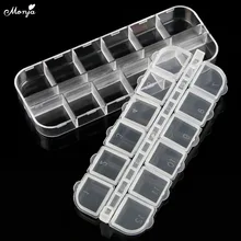 

Monja Nail Art 12 Grids Clear Empty Storage Case Rhinestone Bead Dried Flower Earring Jewelry Box Container Holder