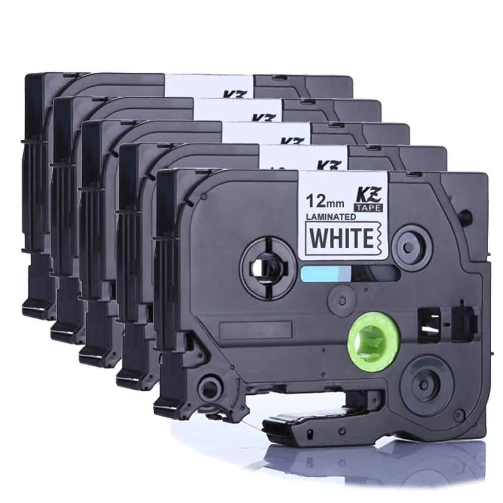 5pcs tze231 label tape Black on White Compatible Brother Printers TZE