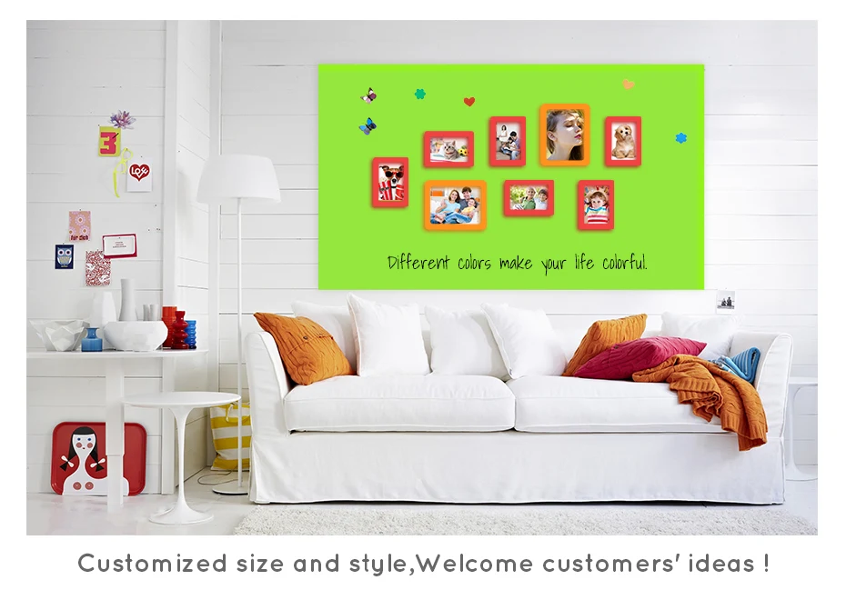 930_03 Flexible Ferrous Green Board Drawing Message Board Hold Magnets Home Wall Room Decor Green Color 120 CM x 100 CM X 0.6 MM