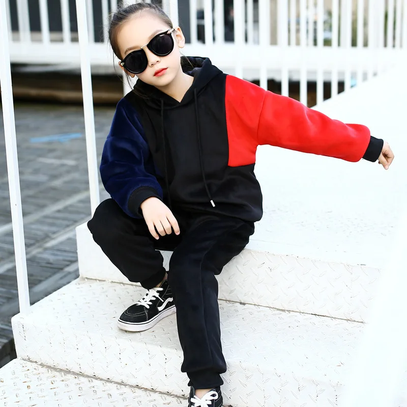 

Girl Winter Clothes New Pattern Increase Down Thickening Sweater Sports Twinset Silver Fox Down Suit