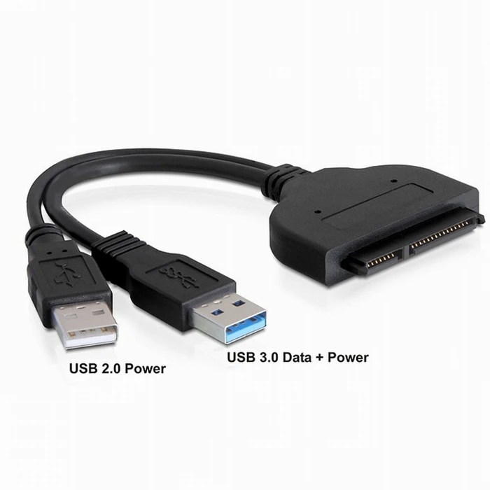 

USB 3.0 to SATA 22 Pin with extra USB2.0 power Adapter Y Cable for 2.5" Hard disk driver SSD 5Gbps 25cm