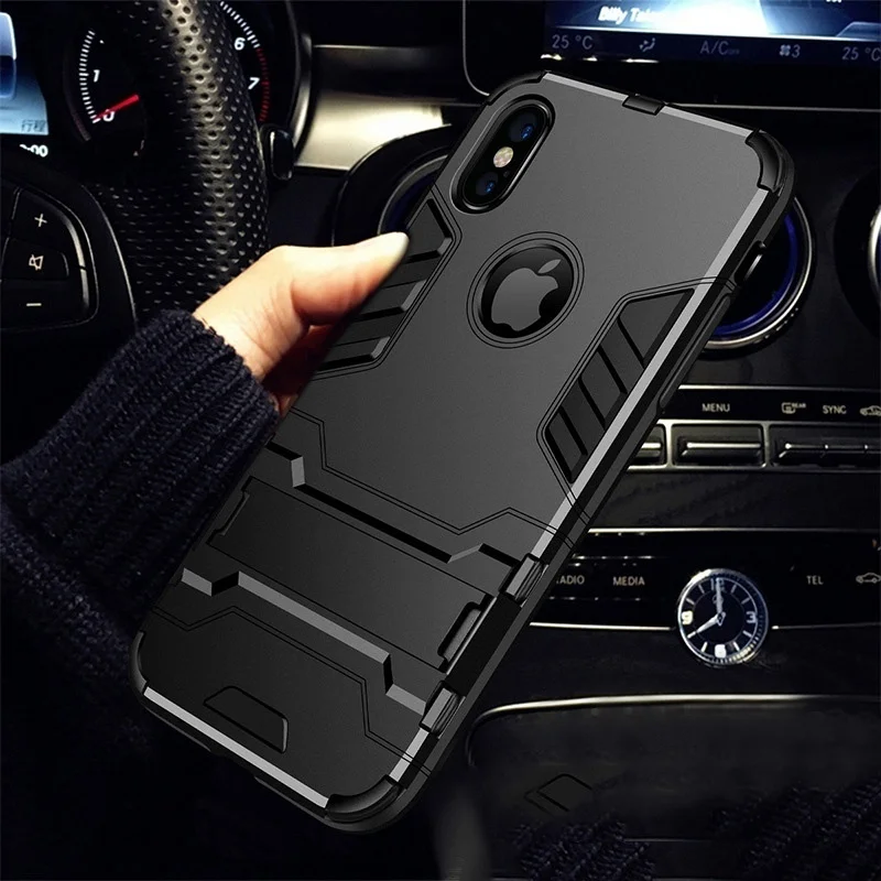 Бронированный чехол-подставка для телефона iPhone 11 7 8 6 6S Plus X XS max гибридный чехол из