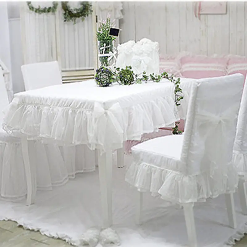 Новая пользовательская свежая белая кружевная юбка скатерть элегантная скатерть на стол для свадьбы декоративная круглая скатерть для спальни скатерть