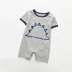 2018 летняя одежда для маленького мальчика с короткими рукавами детские комбинезоны из хлопка для новорожденных Одежда для маленькой