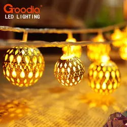 Праздничная Светодиодная лента 20 шариков/набор светодио дный светодиодных струн для свадебной вечеринки сказочные огни Рождественские