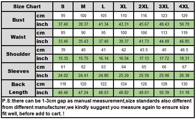 Size chart 009