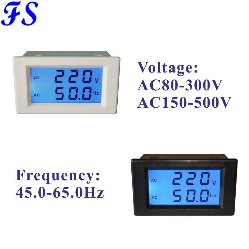

YB4835DVF AC Voltmeter 80-300V 150-500V AC Frequency Meter 45-65Hz LCD Digital Voltage Meter Volt Panel Meter-wire Volt Tester