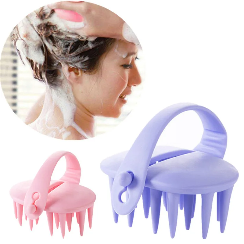 Silicone Head Body Massager Shampoo Scalp Massage Brush Hair Washing