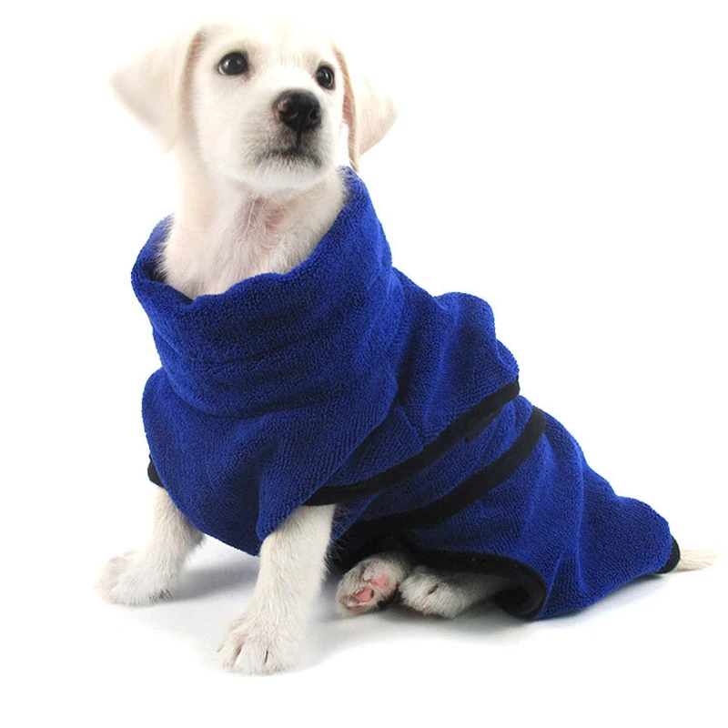 Dog Bathrobe Warm Dog Clothes Super Absorbent Drying Towel for Golden