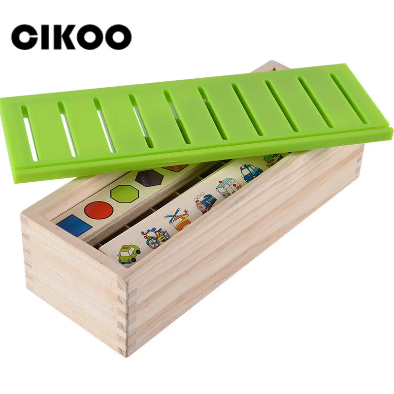 Cikoo деревянная игрушка для классификации коробка дети шаблон соответствующие классификация игрушка образовательная Геометрическая Фрукты животных обучающая игрушка