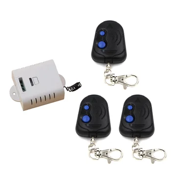 

Hot Sales AC85V110V120V220V 1CH Remote Control Light Switch Relay Output Radio Receiver Module and3pcs Black and BlueTransmitter
