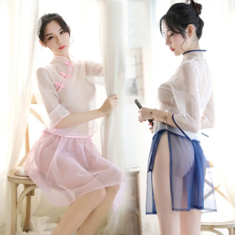 

Best chinese dress sexy lingerie girl cheongsam split sexy short skirt uniform sexy temptation retro game suit qipao dress