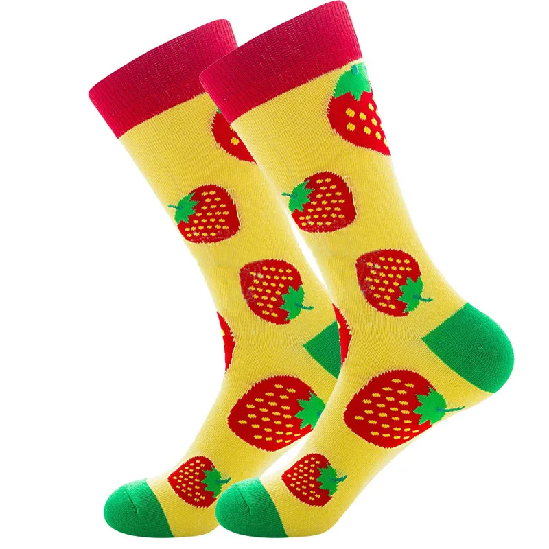 Новинка года; забавные женские хлопковые носки с изображением фруктов и океана; милые носки с изображением медузы, утки, рыбы, ананаса, апельсина, арбуза - Цвет: banana
