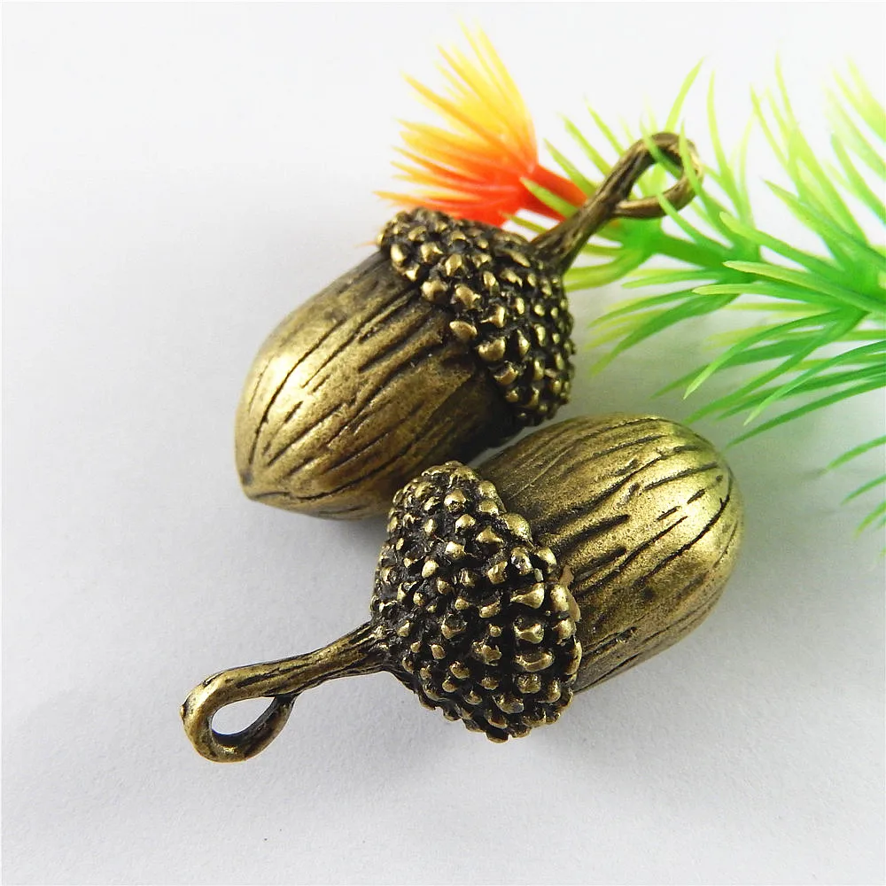 4pcs Vintage Bronze Acorn Shaped Alloy Pendants Charms Findings Crafts 52300