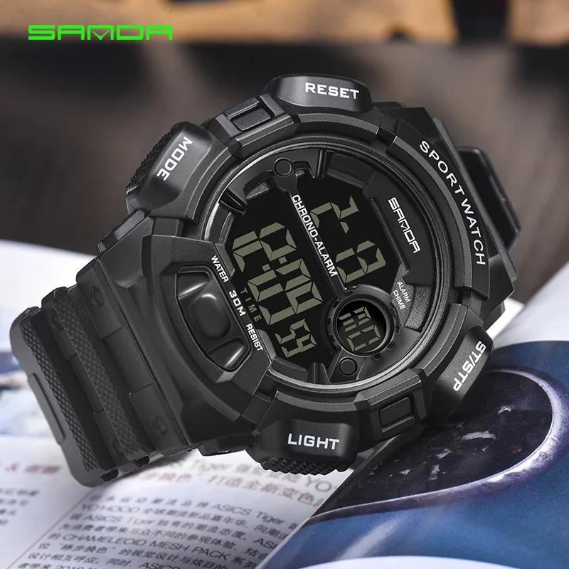 SD-319 Multifunction Waterproof Wristwatch Mens Watches Quartz Casual Sport Digital Watch LED Watch for Boys Reloj Deportivo