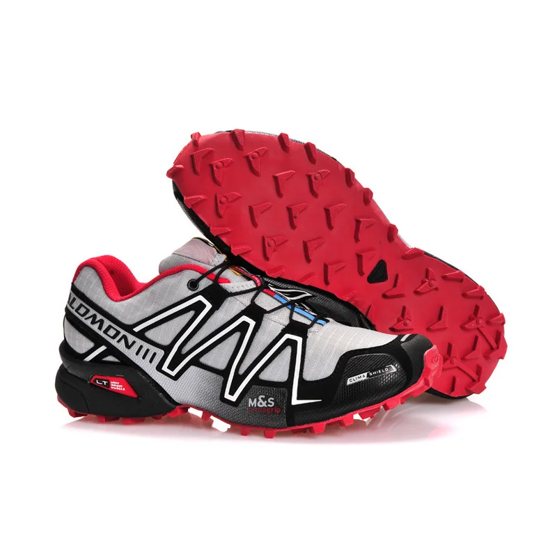 

Salomon Speed Cross 3 CS III Men Sneakers Durable Light gray red Running Shoes Breathable Flats Shoes Trainers Black Footwear