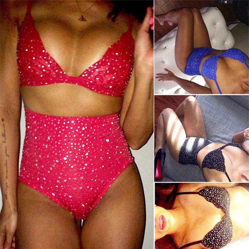 

Sequins OpenBra+Thong Sexy Lingerie Set Bling Sexy Underwear Women Crystal Lingerie Sexy Hot Erotic Babydoll Slim Sleepwear S-XL