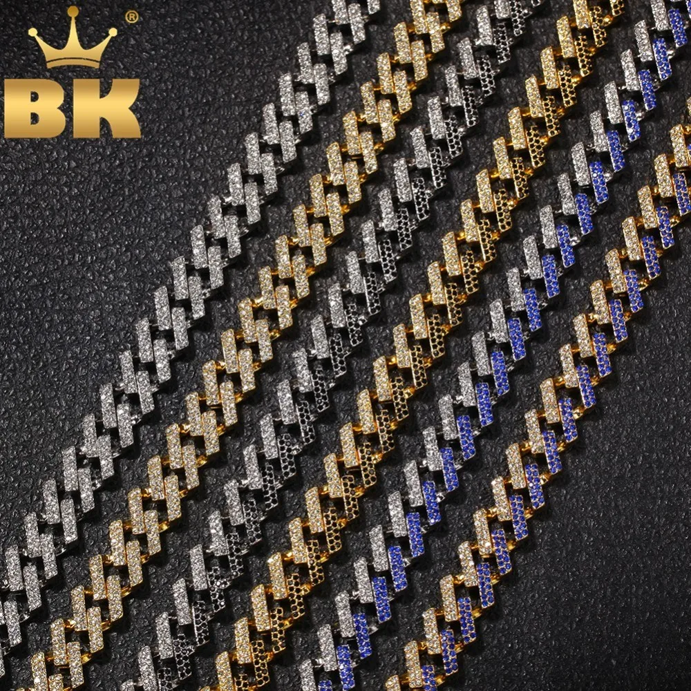 Цепочки с кубинскими звеньями THE BLING KING модные ожерелья 15 мм многоцветные