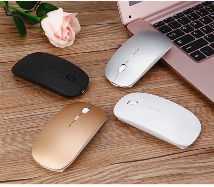 Bluetooth 4 0 Беспроводная перезаряжаемая беззвучная игровая мышь Ультра тонкая для