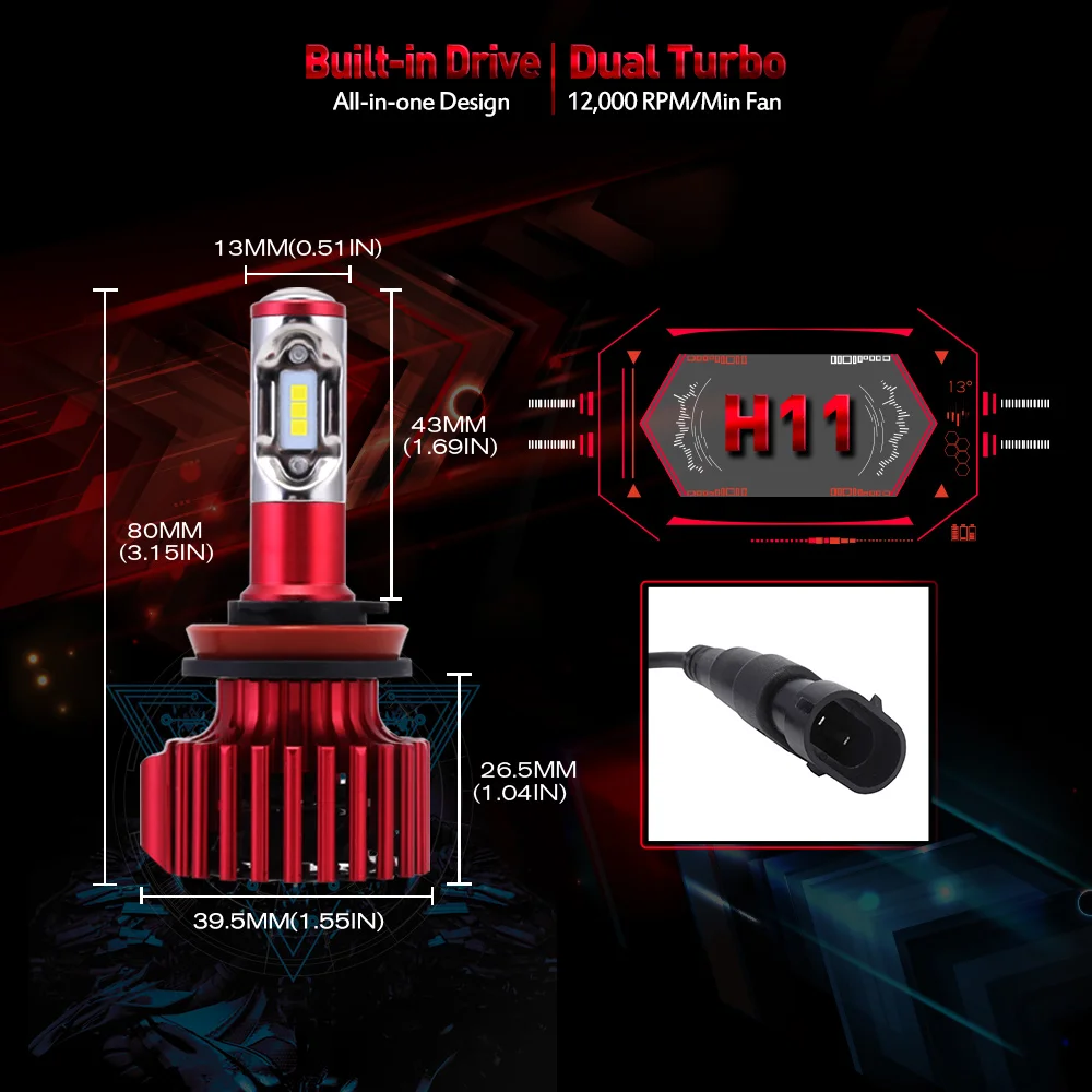 Автомобильный светодиодный светильник NOVSIGHT H4 H7 H11 H1 H3 9005 9006 CSP Hi-Lo Beam 60 Вт 10000лм 6000 К автомобильный противотуманный светильник 12 в 24 В