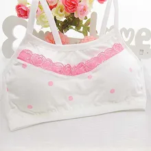 Hot Selling Fashion Young Developmental Girls Cotton Training Bra High Quality Wire Free Padded Children Sports Bra