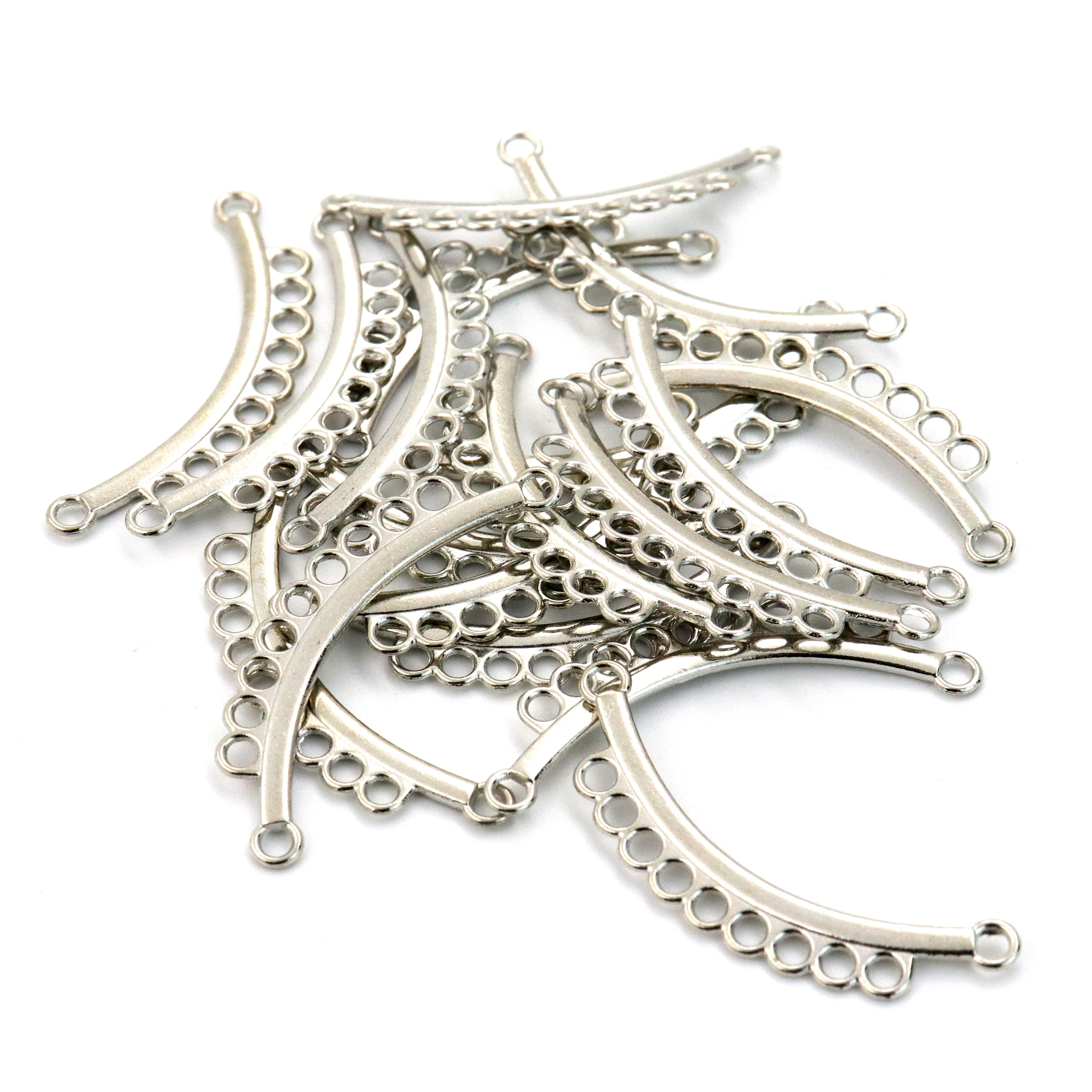 10 Pieces Curve Hole Earrings Diy Metal Connectors For Jewelry Making
