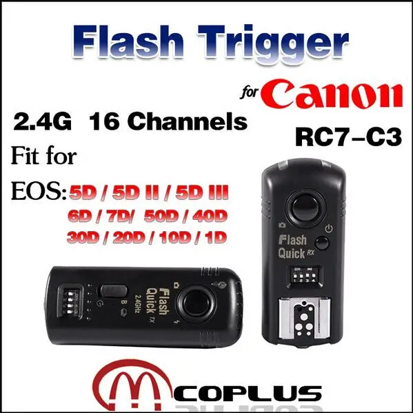 

Mcoplus RC7-C3 16 Channels Wireless Flash Trigger for Canon EOS 5D 5D Mark II 5D Mark III 6D 750D 550D 500D 450D 400D