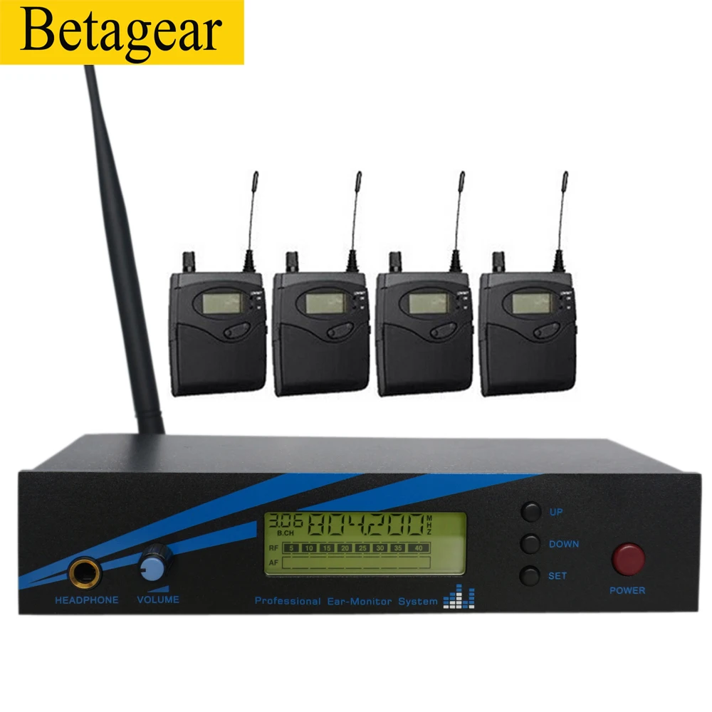 

Betagear mono in ear monitor wireless system BK500 single channel 798-830MHz 4 receiver professional performance audio stage