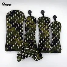 [Серебряные заклепки Череп] камуфляж зеленый головные уборы для гольфа Гольф Драйвер файрвэй Вудс Гибридный клюшки Чехлы полный комплект новинка подарок