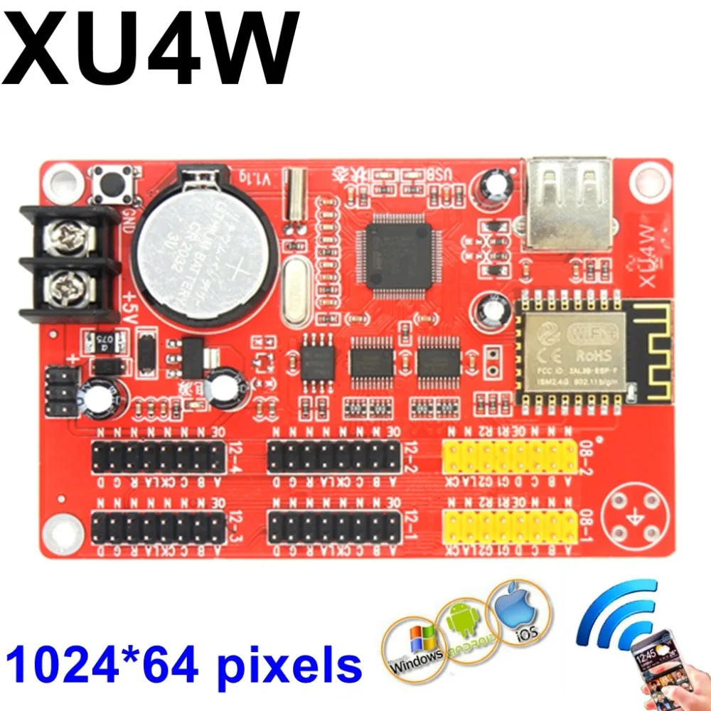 Kaler XU4W WIFI + светодиодный usb диск с картой управления 1024*64 пикселей знак экрана wifi