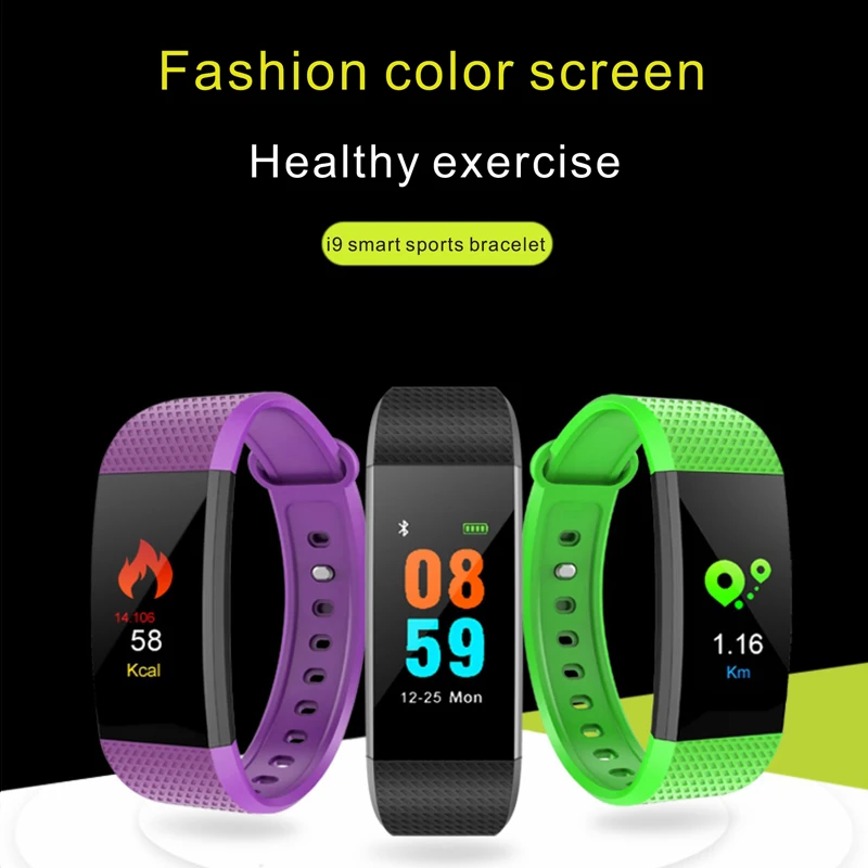 Senbono I9 Фитнес трекер Smart Band Watch IP68 Водонепроницаемый Цвет Экран монитор сердечного