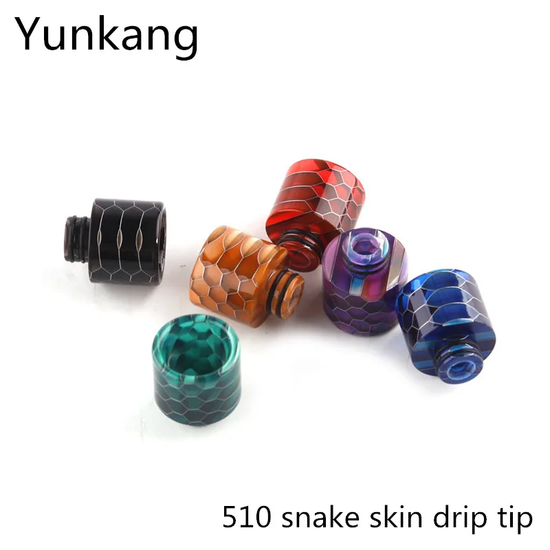 

10pcs/lot Yunkang Atomizer 510 Snake Skin Drip Tip for TFV8 Baby Vape Pen 22 Ego Aio series Istick Pico series Melo Mouthpiece