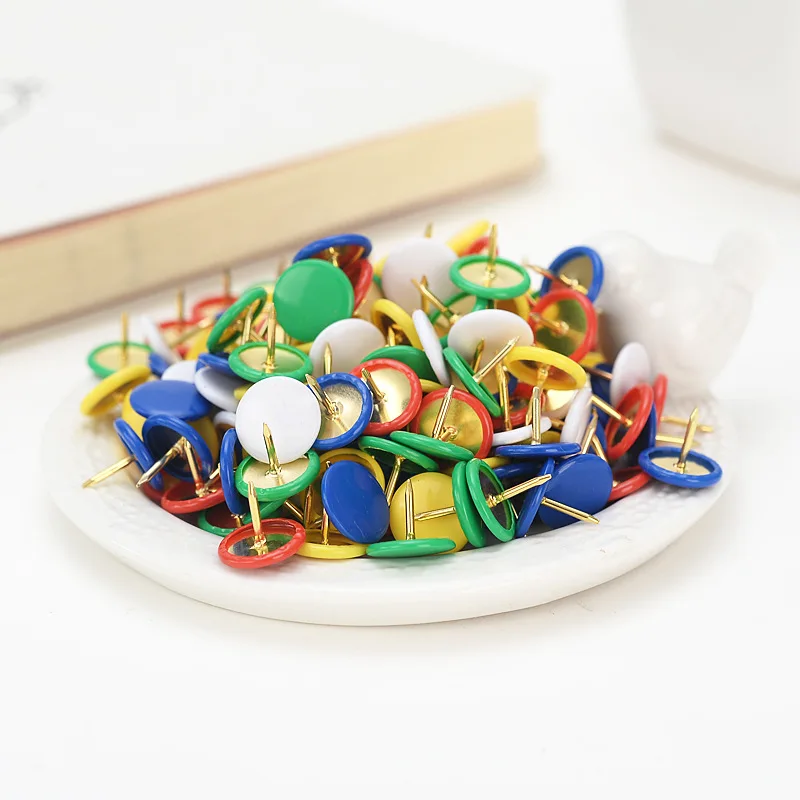 300pcs Metal Push Pins Thumb Tack material escolar Message Cork Board Pushpin Paper Map Cork